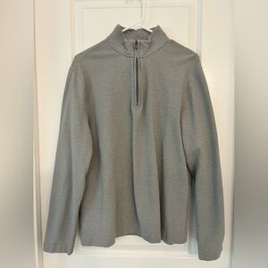 Van Heusen Men’s Gray Quarter-Zip Pullover – Size Medium